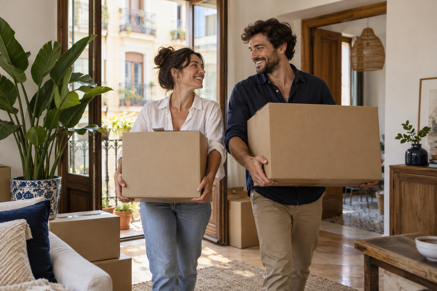 Una pareja prepara su nuevo hogar